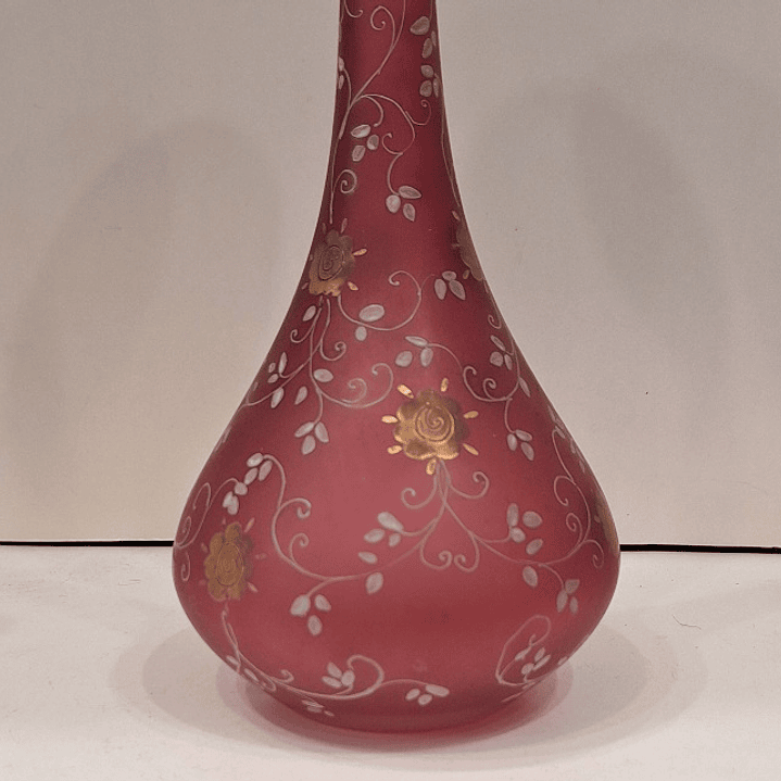 Vaso em vidro rosa, decoração floral  4