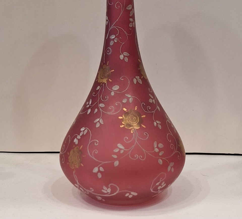 Vaso em vidro rosa, decoração floral  4