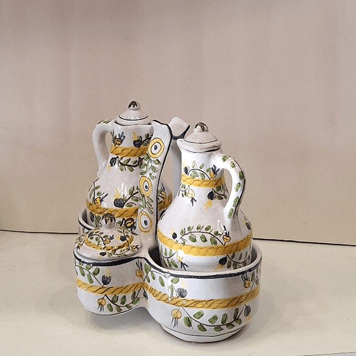 Galheteiro em faiança policromada  4