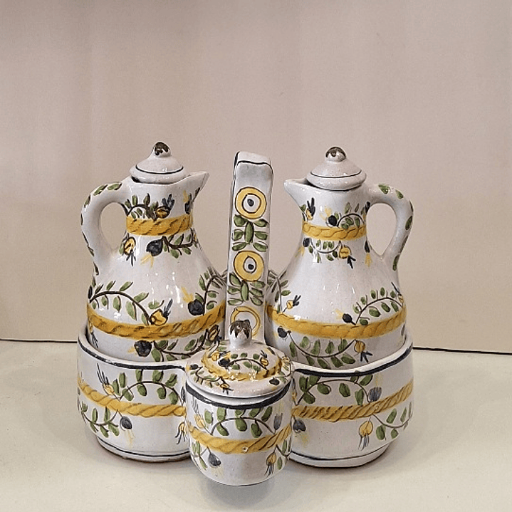 Galheteiro em faiança policromada  5