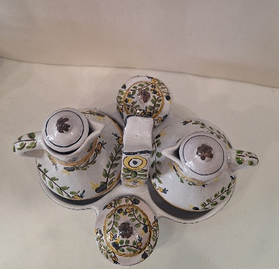 Galheteiro em faiança policromada  6