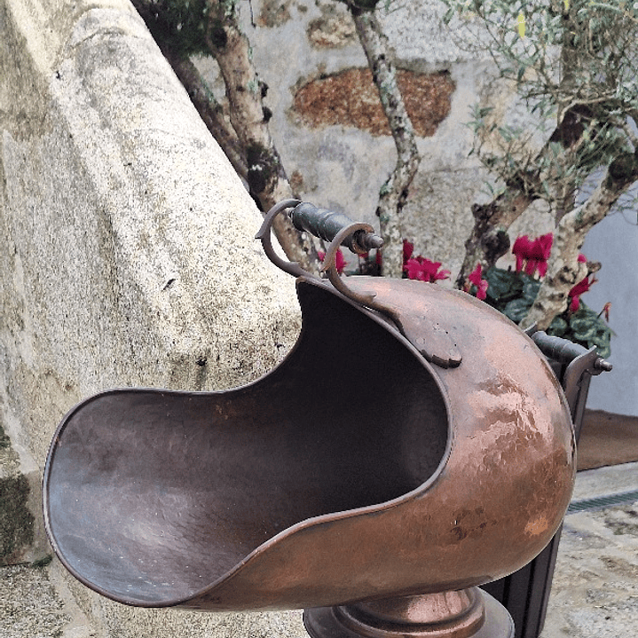 Balde de carvão / madeira em cobre 2