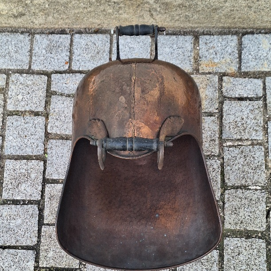 Balde de carvão / madeira em cobre 3