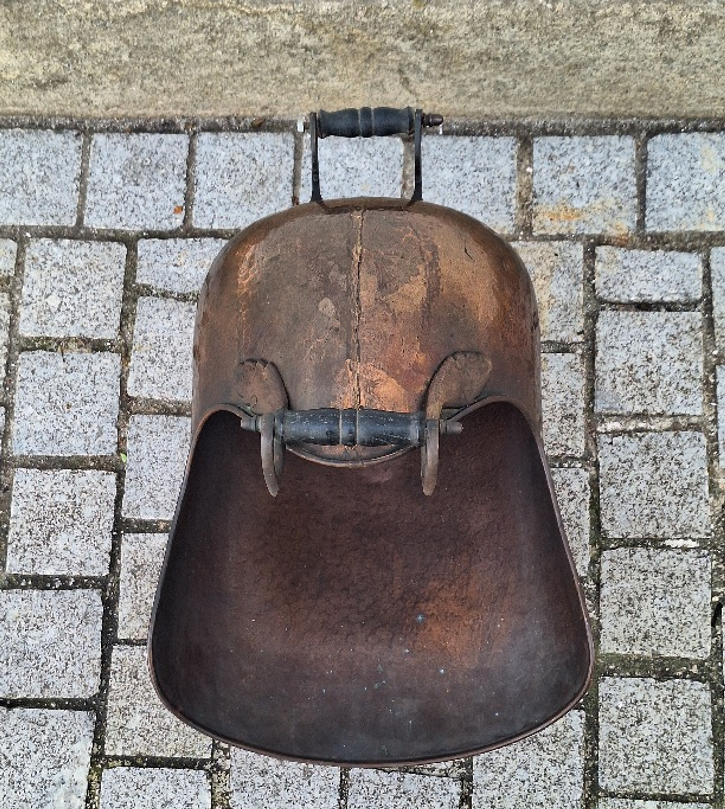 Balde de carvão / madeira em cobre 3