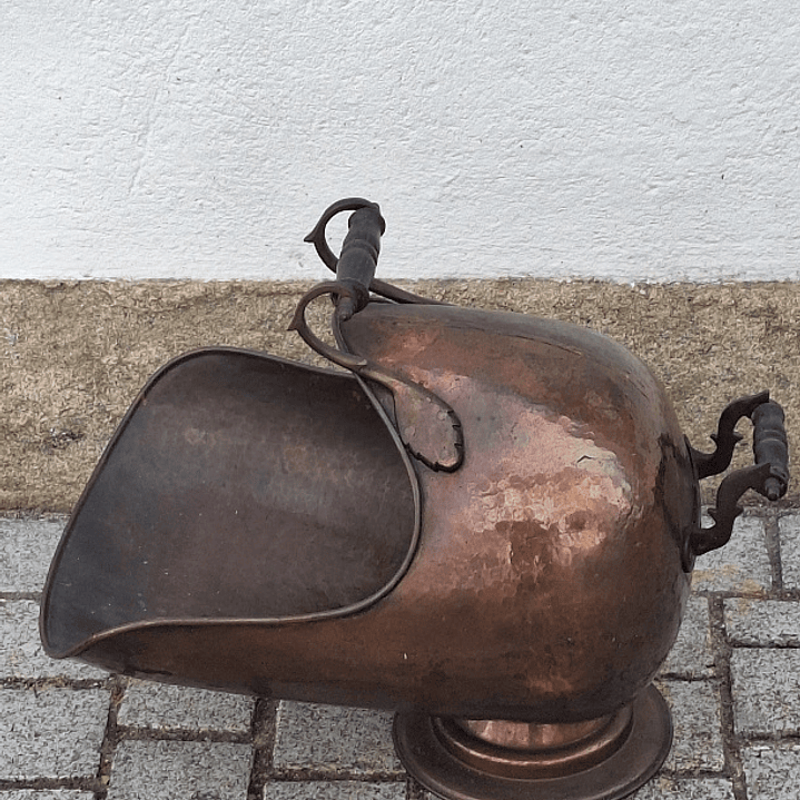 Balde de carvão / madeira em cobre 5