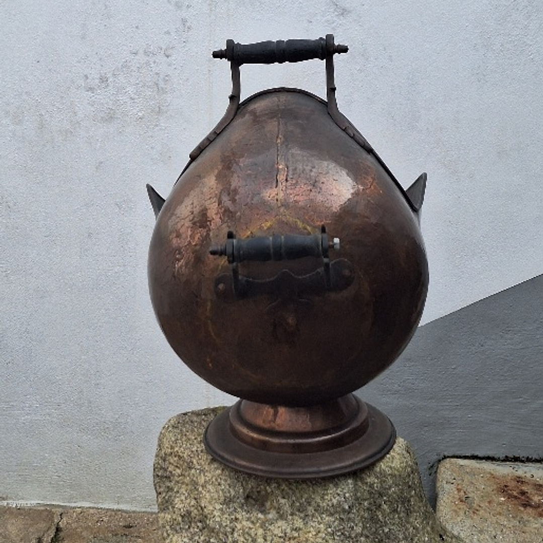 Balde de carvão / madeira em cobre 6