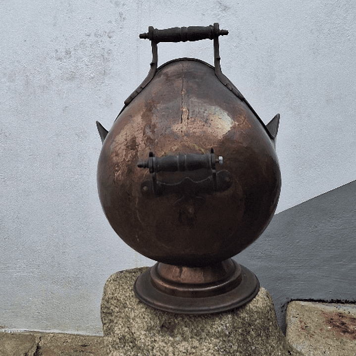 Balde de carvão / madeira em cobre 6