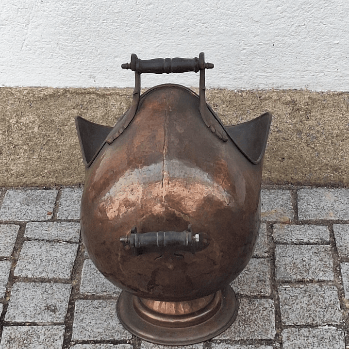 Balde de carvão / madeira em cobre 7