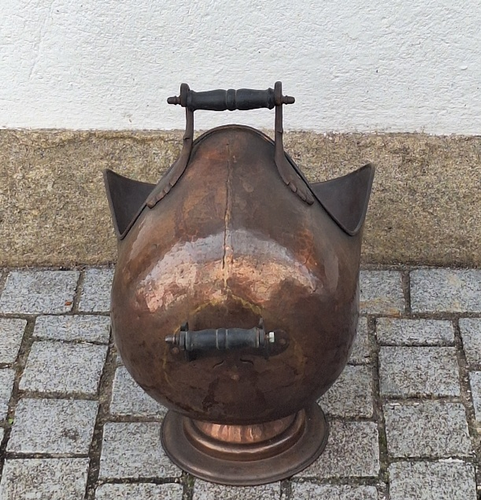 Balde de carvão / madeira em cobre 7