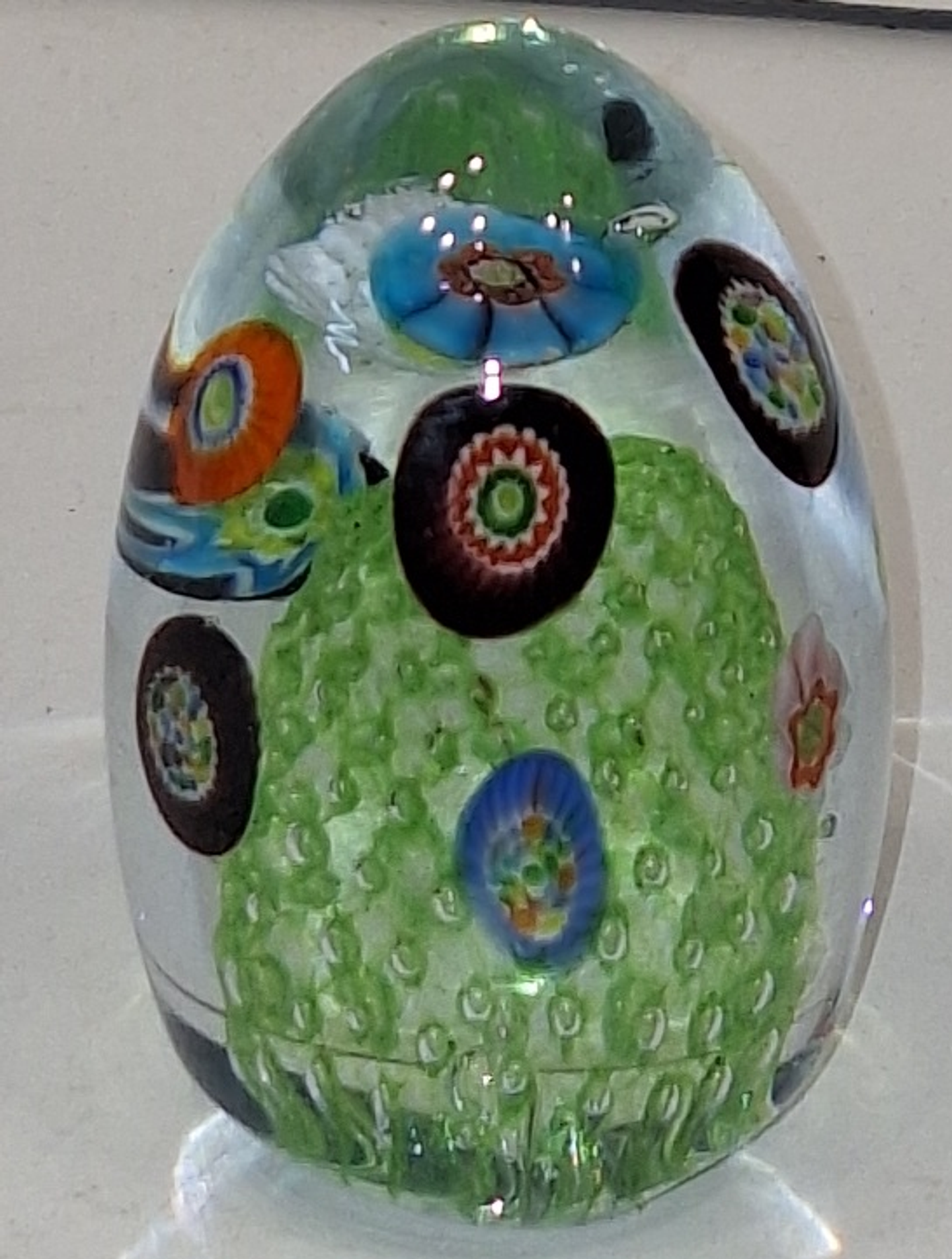 Pisa-papéis em cristal, millefiore  3