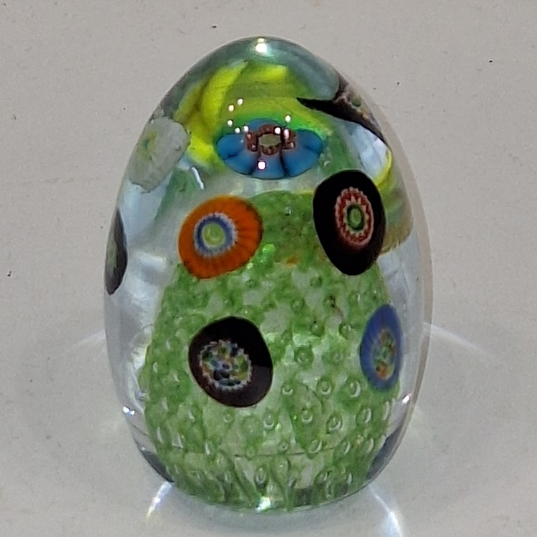 Pisa-papéis em cristal, millefiore  1