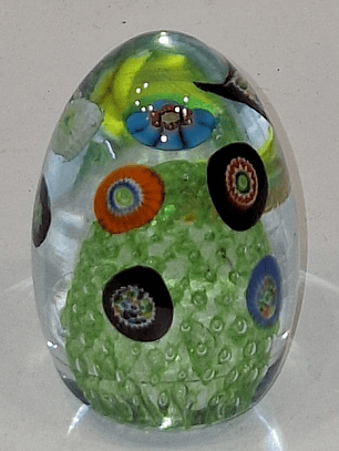 Pisa-papéis em cristal, millefiore 