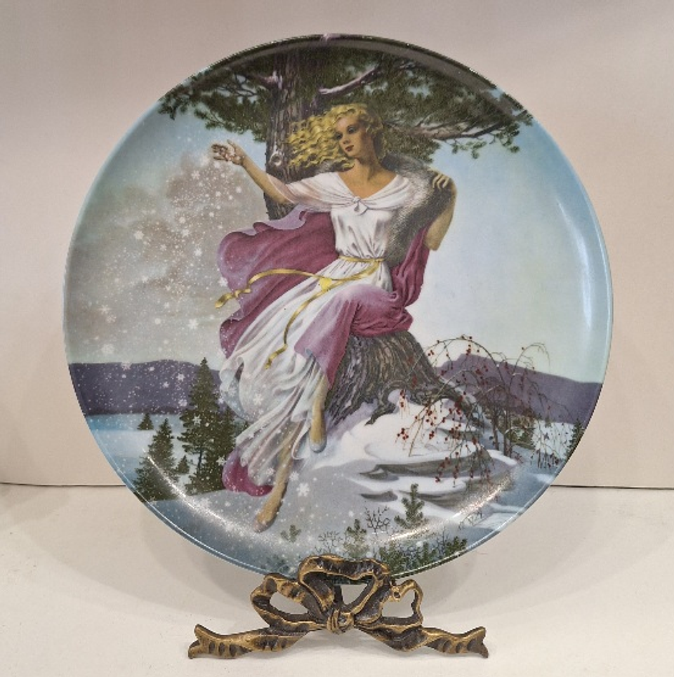 Prato decorativo representando o Inverno  1