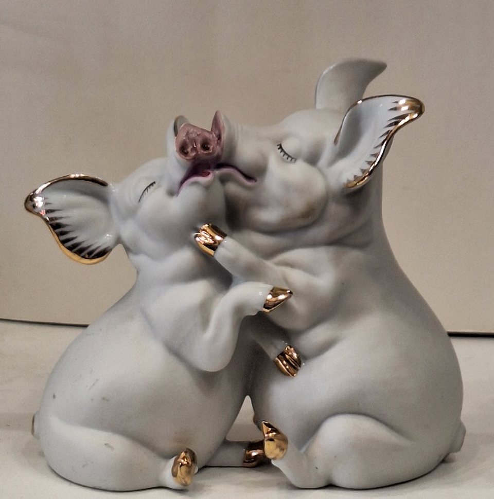 Porcos apaixonados em biscuit  5