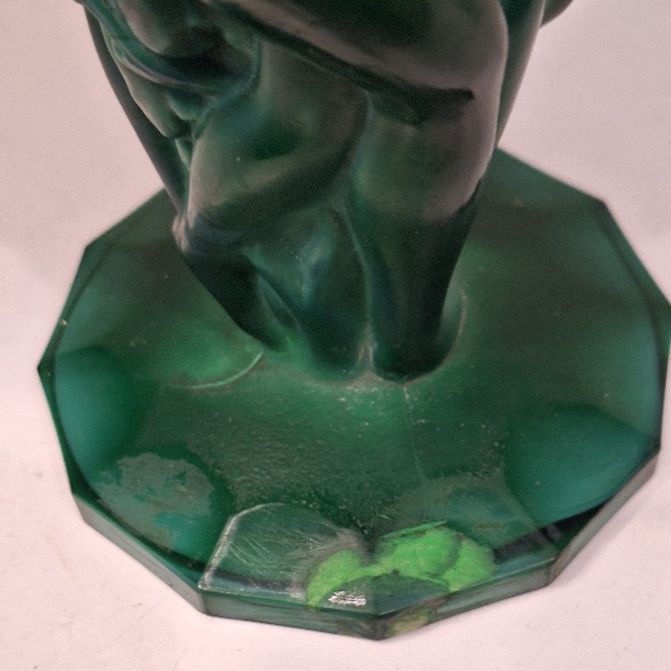 Vaso em cristal malaquita arte Déco  6