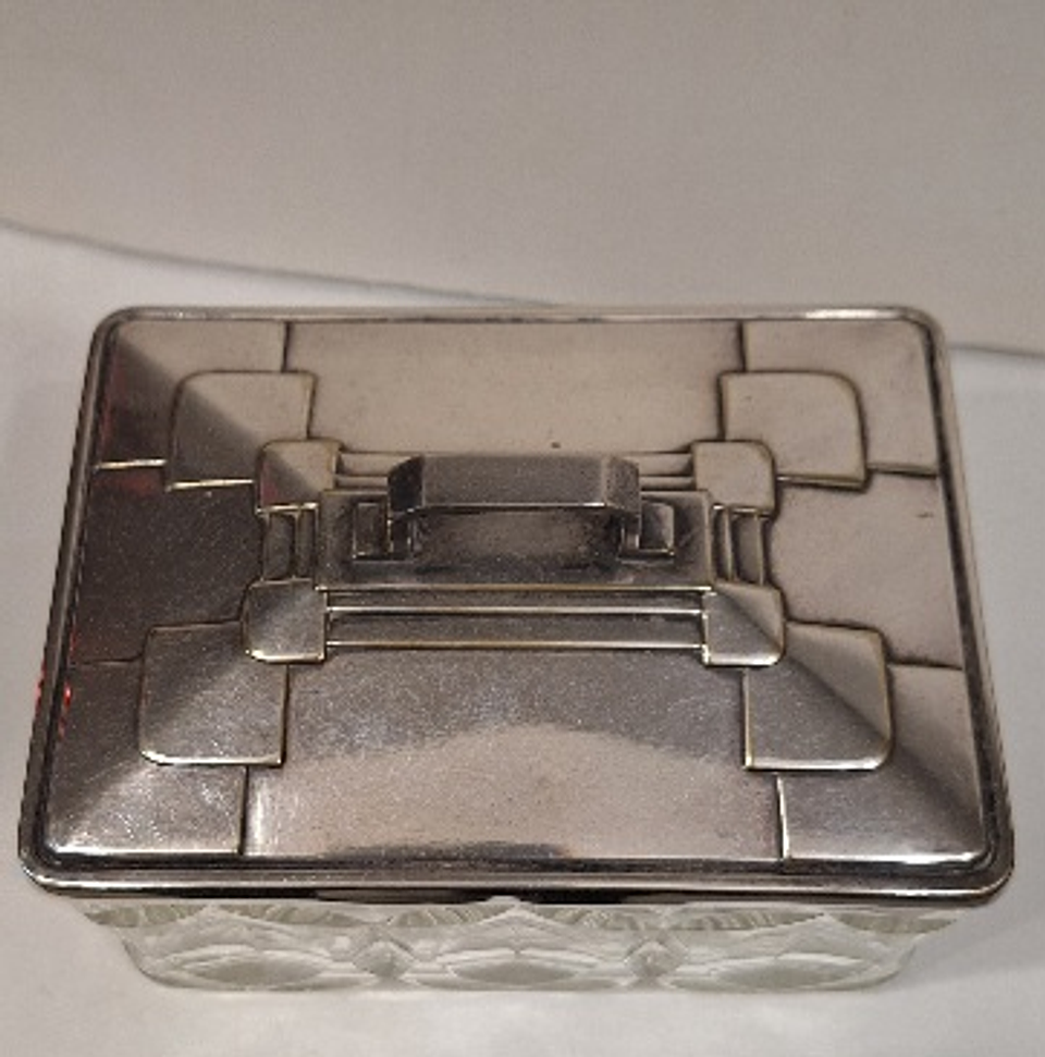 Caixa arte Déco, vidro e metal 3