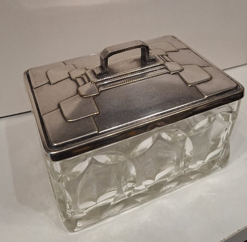 Caixa arte Déco, vidro e metal 4