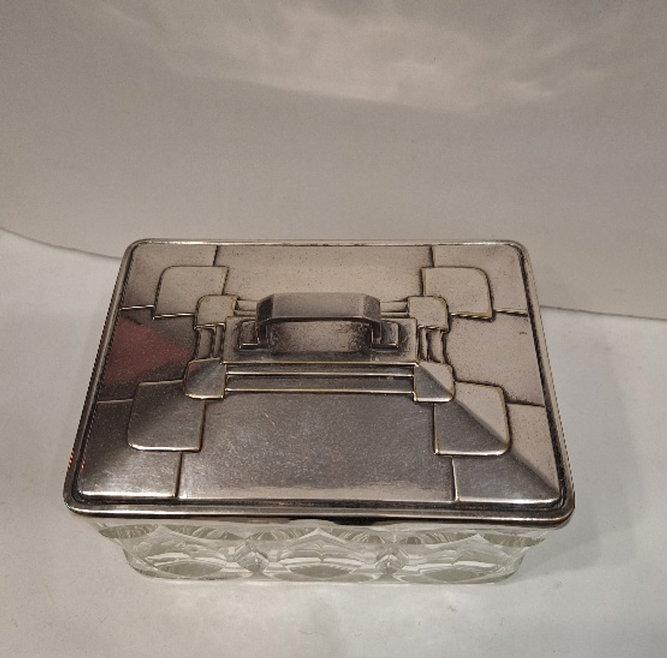 Caixa arte Déco, vidro e metal 5