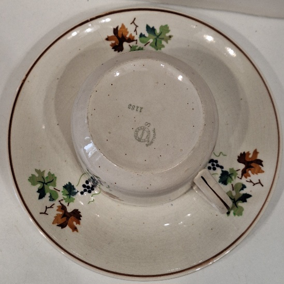 Xícara almoçadeira, faiança Sacavém  3