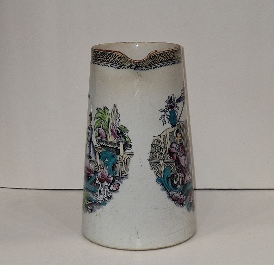Jarra em faiança Inglesa T.G.B., chinoiserie  3