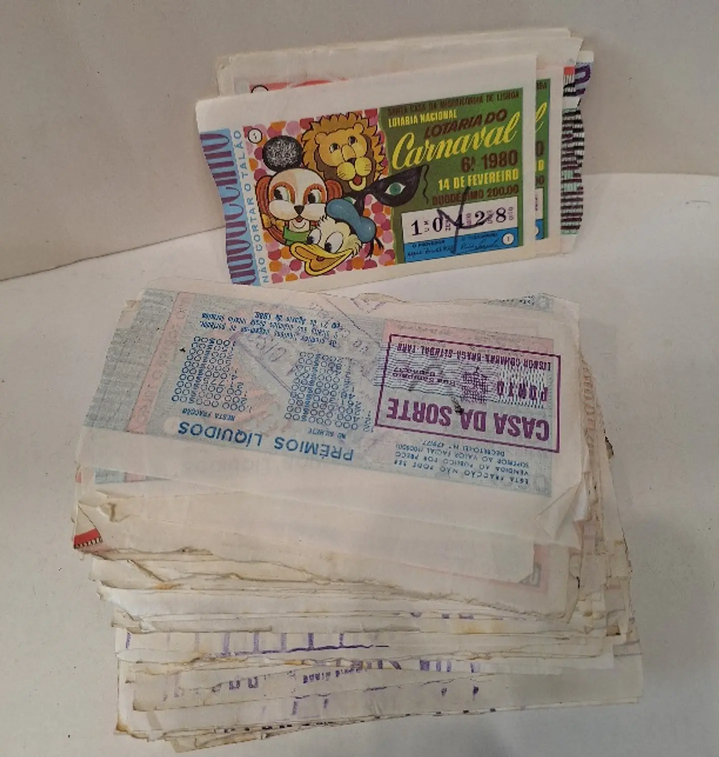 Cautelas, bilhetes da Loteria Nacional Portuguesa de 1975 a 1980 1