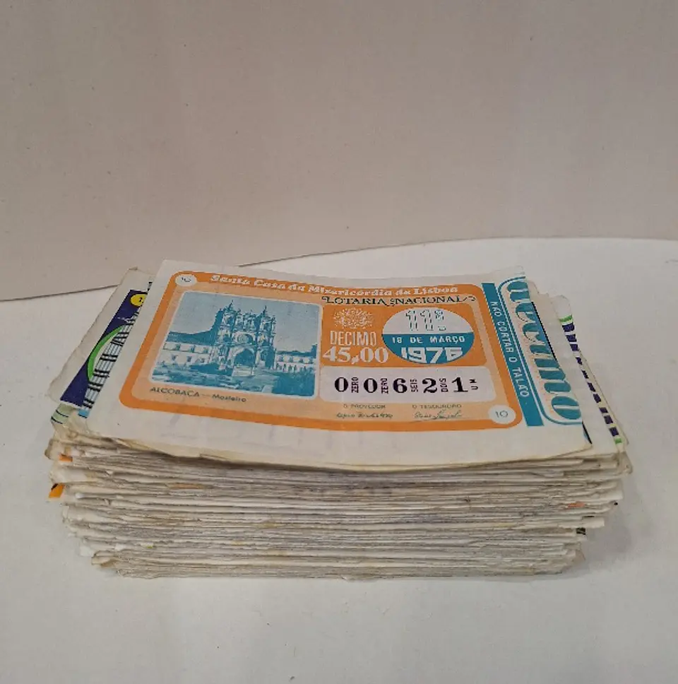 Cautelas, bilhetes da Loteria Nacional Portuguesa de 1975 a 1980 3