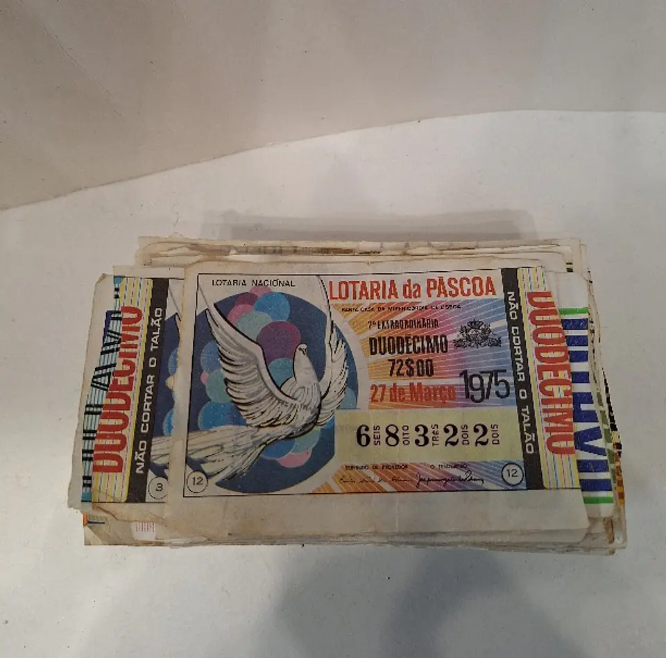 Cautelas, bilhetes da Loteria Nacional Portuguesa de 1975 a 1980 4