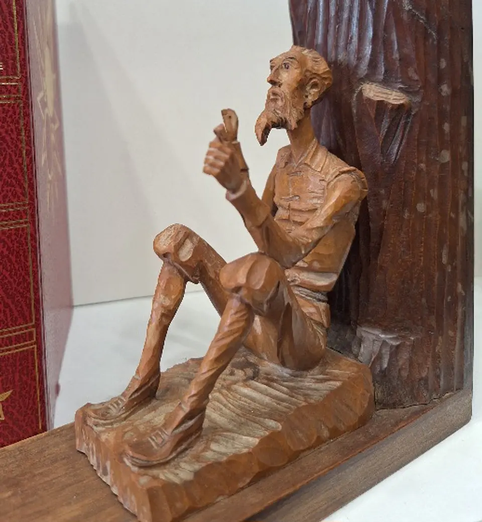 Suporte de livros, bookends, representando Dom Quixote e  Sancho Pança  5