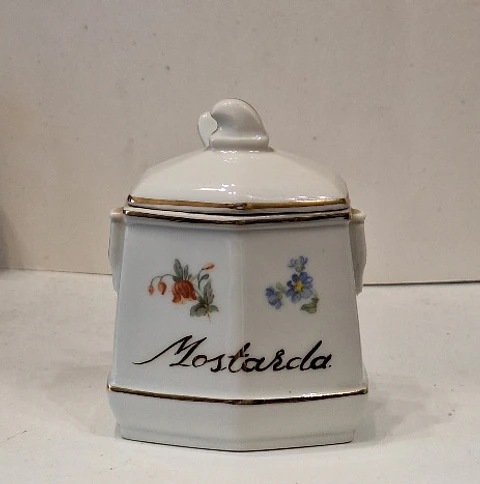 Mostardeira em porcelana da Candal 