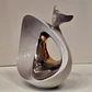 Estatueta de porcelana contemporânea GALOS em estilo Art Déco, anos 80. - Thumbnail 3