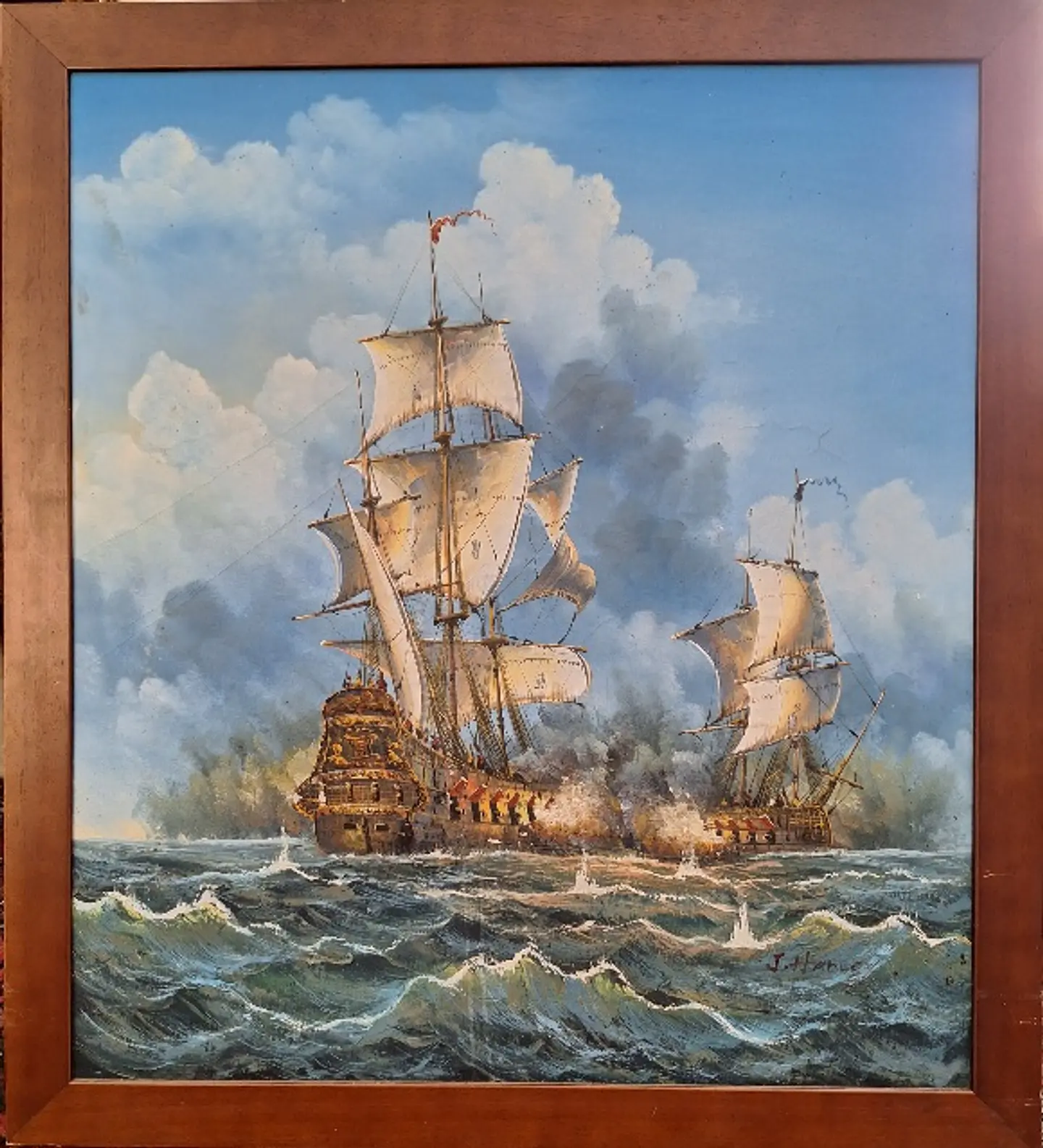 Pintura a óleo, por J. Harvey 1