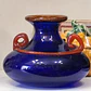 Vaso de Murano em azul cobalto e Âmbar.  - thumbnail 1