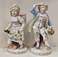 Par de bibelots em porcelana policromada alemã marca Pössneck  - miniatura 1