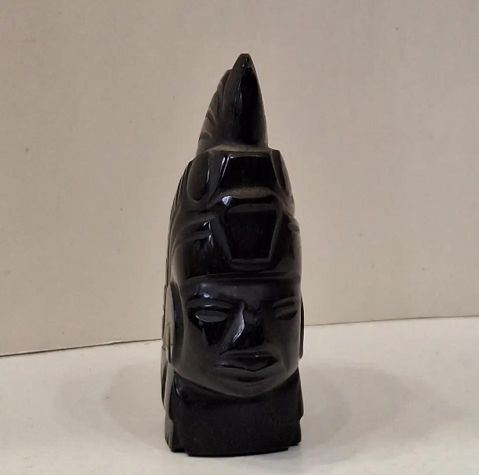 Escultura Mexicana em obsidiana dourada.  4