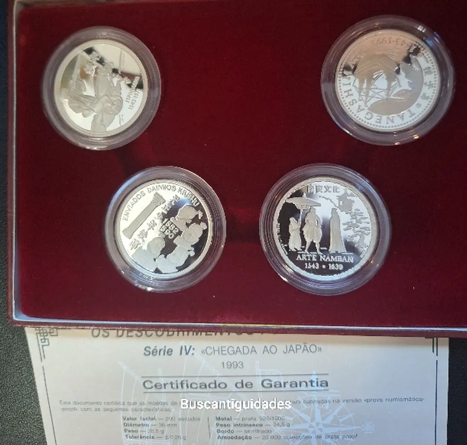 Conjunto prata proof 200 escudos 1993 Descobrimentos IV (Japão) 3