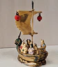 Barco-tesouro decorativo japonês vintage (okimono), feito de celuloide da década de 1940. - Thumbnail 6