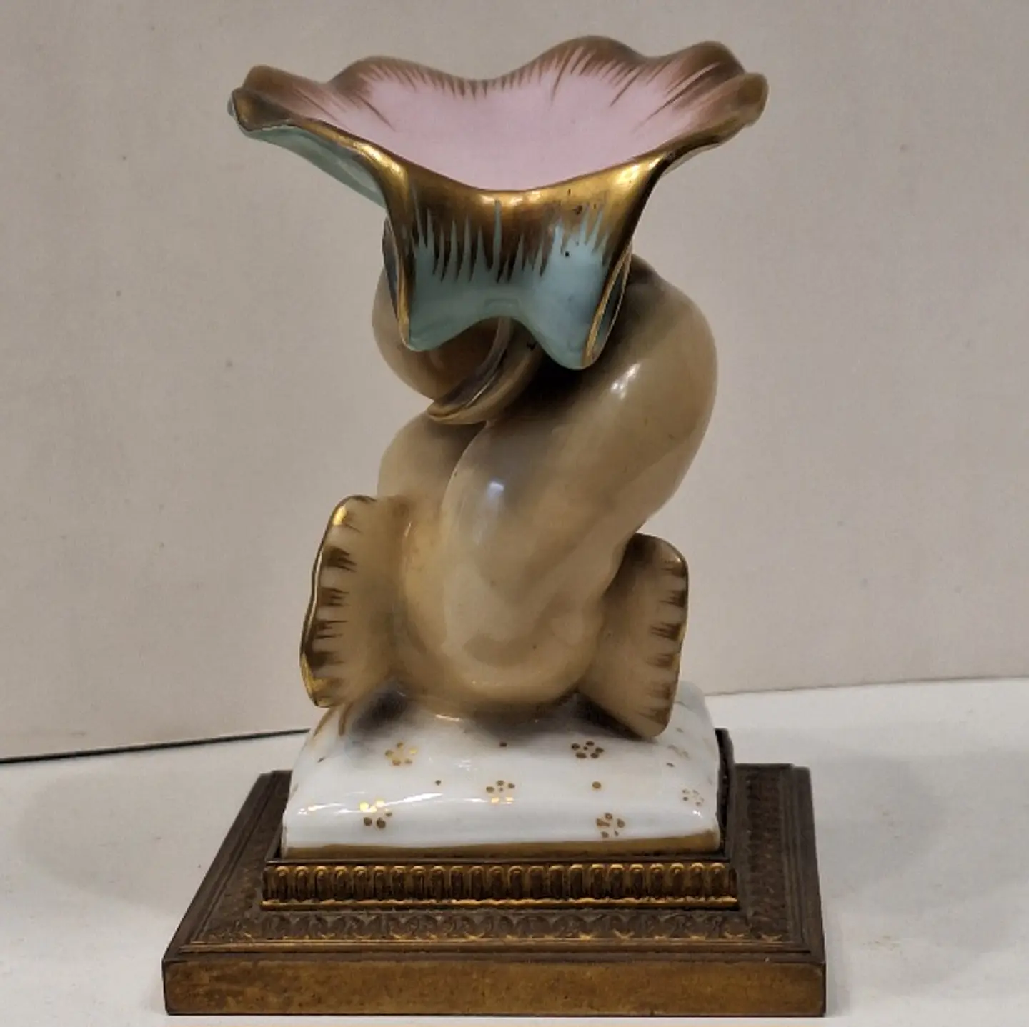 Antigo Porta-relógios em porcelana policromada  3
