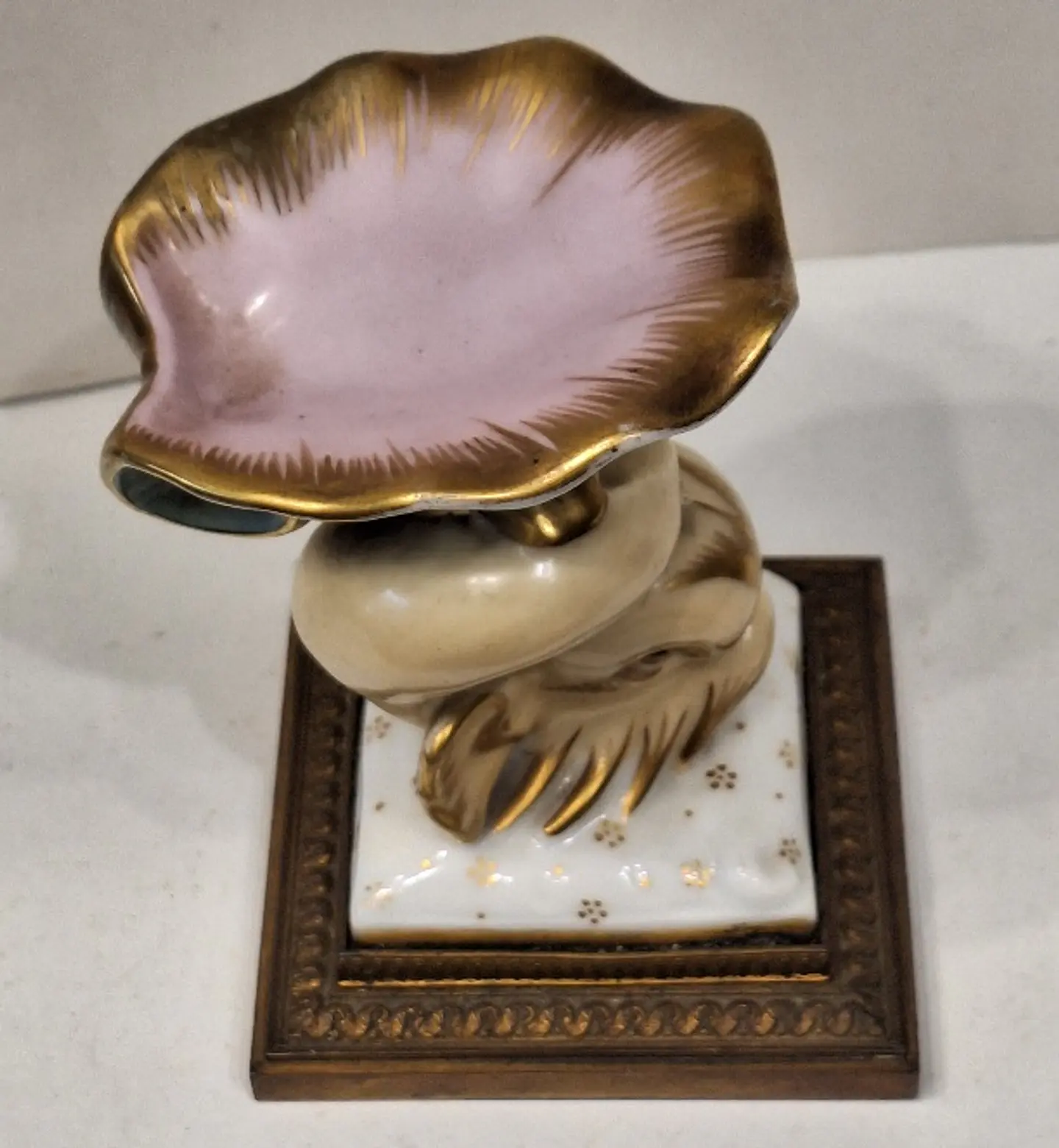 Antigo Porta-relógios em porcelana policromada  4