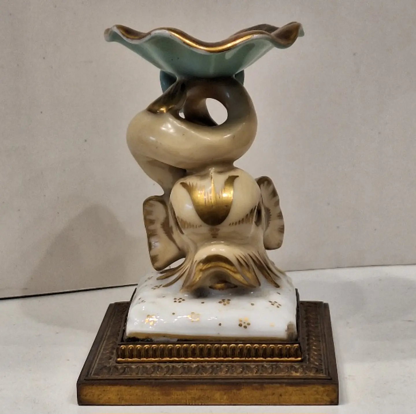 Antigo Porta-relógios em porcelana policromada  5