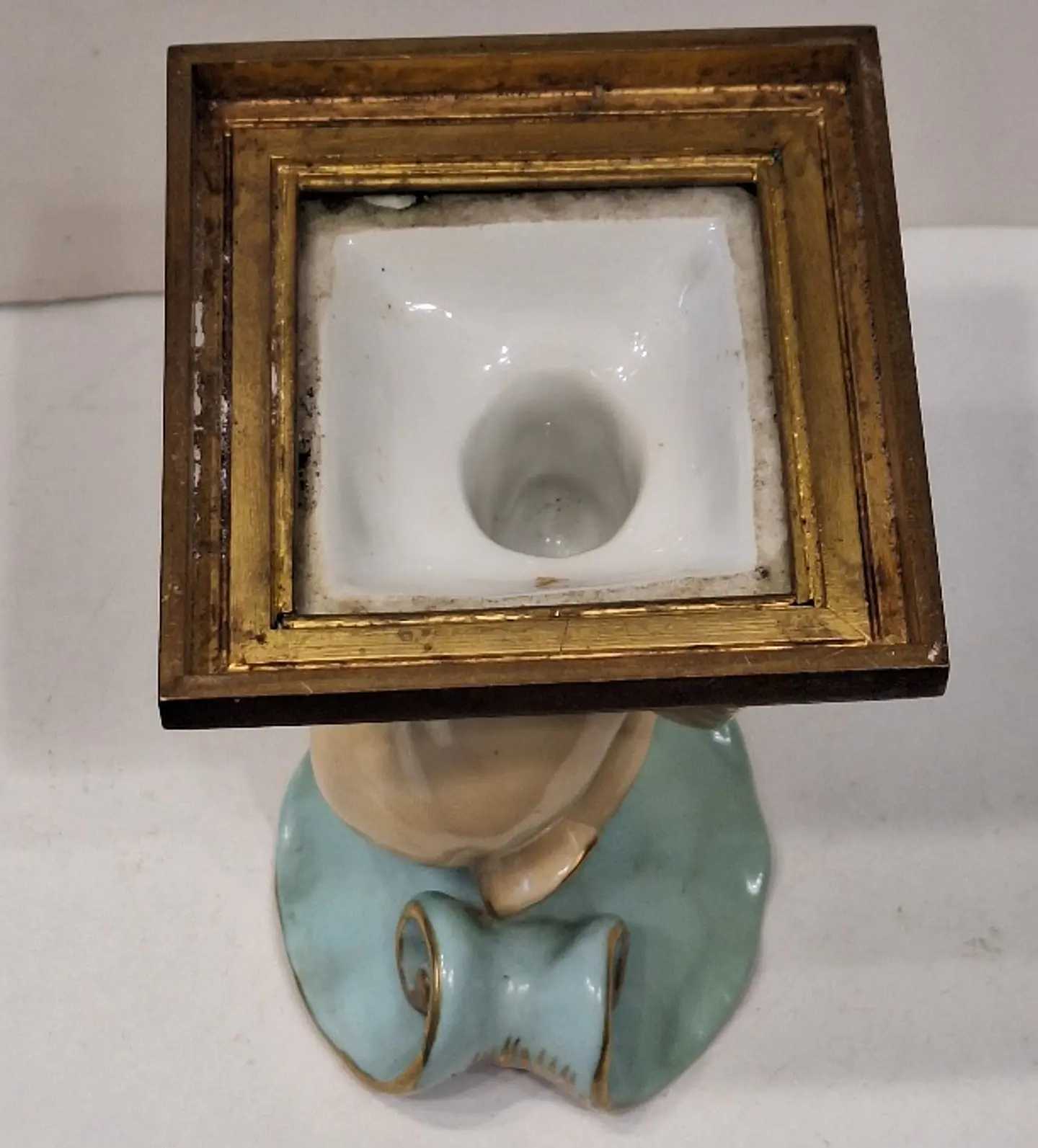 Antigo Porta-relógios em porcelana policromada  7