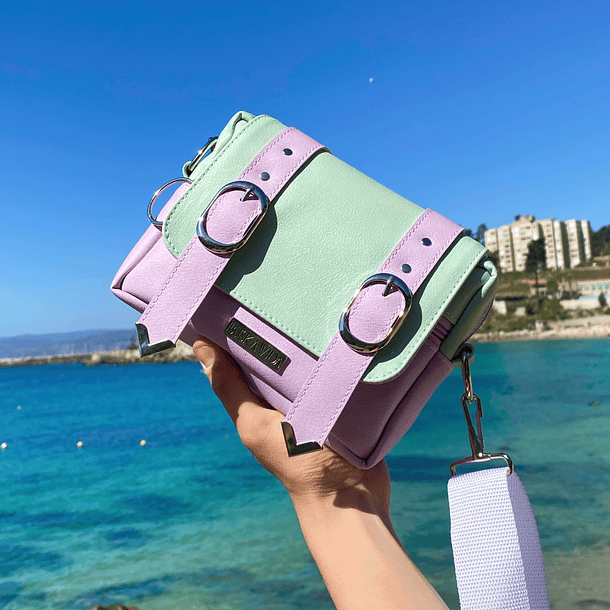 BANANO/CARTERA MALIBÚ MENTA & LILA PASTEL 1