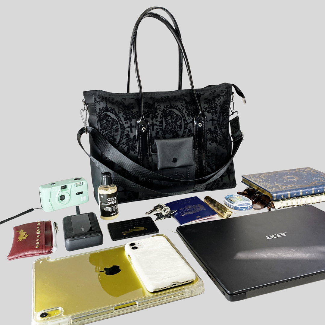 EDICIÓN  LIMITADA -  TOTEBAG OFFICE VELVET VICTORIA BLACK  4