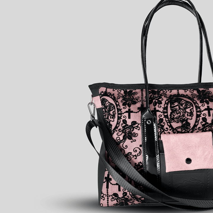 EDICIÓN  LIMITADA -  TOTEBAG OFFICE VELVET VICTORIA PINK  4