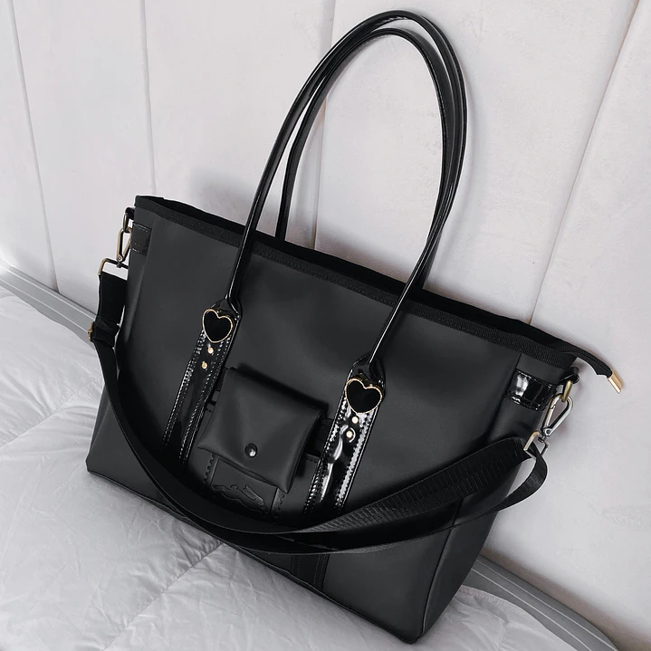 TOTEBAG OFFICE VELVET HEARTS  2