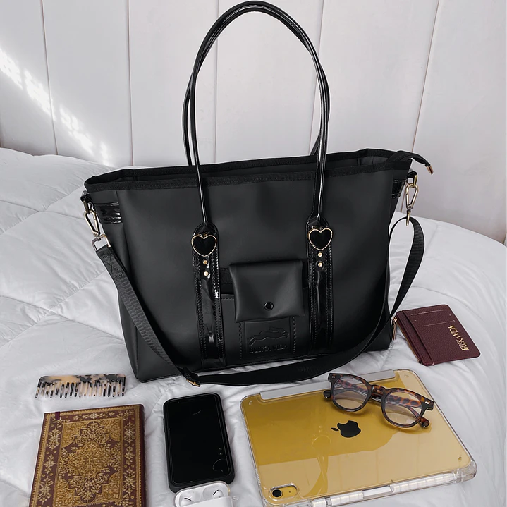TOTEBAG OFFICE VELVET HEARTS  3