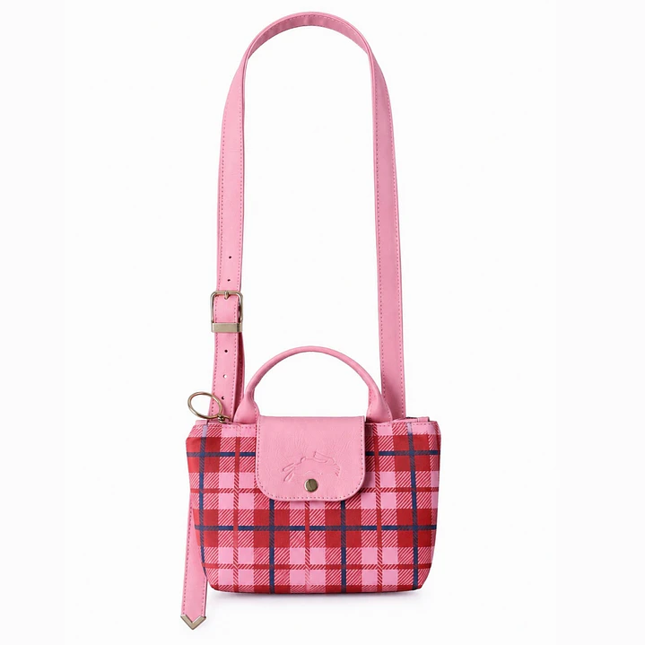 CROSSBODY POCKET TARTAN PINK 1