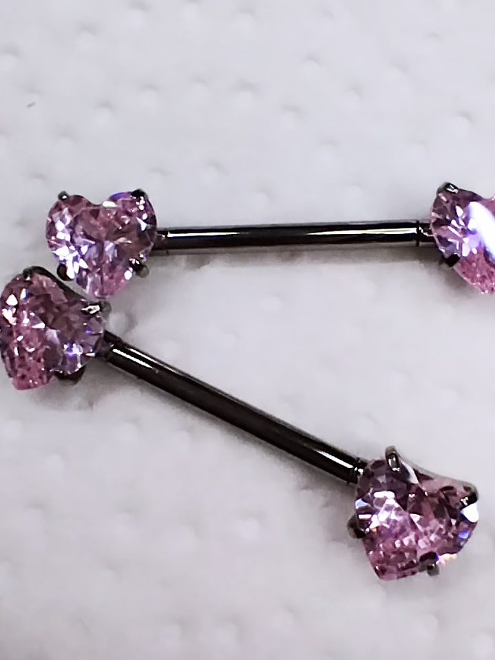 Corazón rosa titanio grado implante 14mm 3