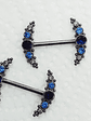 Piercing nipples circonitas azules titanio grado implante 14 mm - Miniatura 1