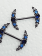 Piercing nipples circonitas azules titanio grado implante 14 mm - Miniatura 2