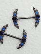 Piercing nipples circonitas azules titanio grado implante 14 mm - Miniatura 3